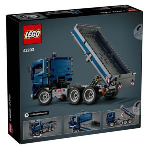 Achterzijde van LEGO Technic 42203 vrachtwagen met kiepbakfuncties