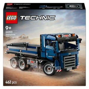 Voorkant verpakking van LEGO Technic 42203 vrachtwagen met kiepfunctie
