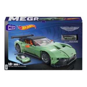 Verpakking van de MEGA Hot Wheels Aston Martin Vulcan bouwset met 986 onderdelen