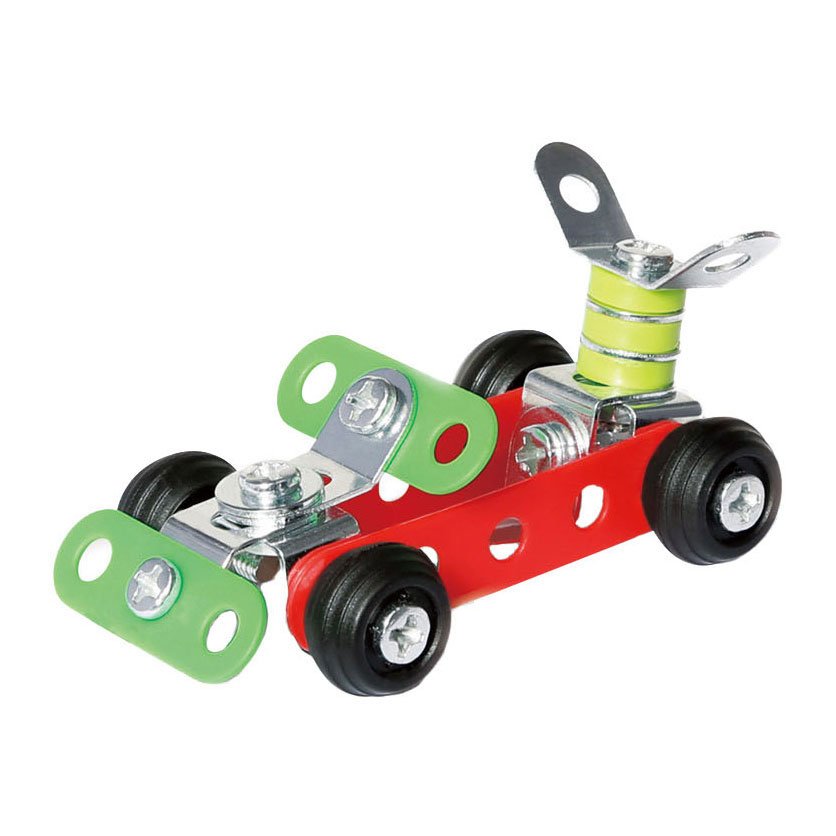 Metalen DIY raceauto bouwpakket met wielen en schroefconstructie Metalen Constructieset Raceauto