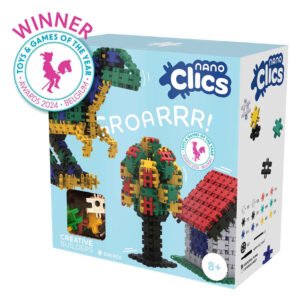 Nano Clics Creative Builders bouwset met dinosaurus, boom en huis - 500 onderdelen