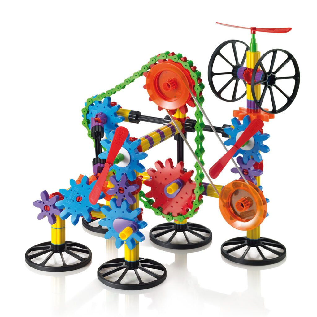 Quercetti Georello Tech mechanische constructie met ketting en tandwielen Quercetti Constructie Speelset