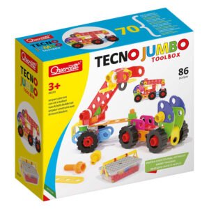 Quercetti Tecno Jumbo Toolbox constructiespeelgoed met 86 onderdelen