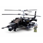 Bouwstenen gevechtshelikopter met raketten en piloot minifiguur Sluban Gevechtshelikopter