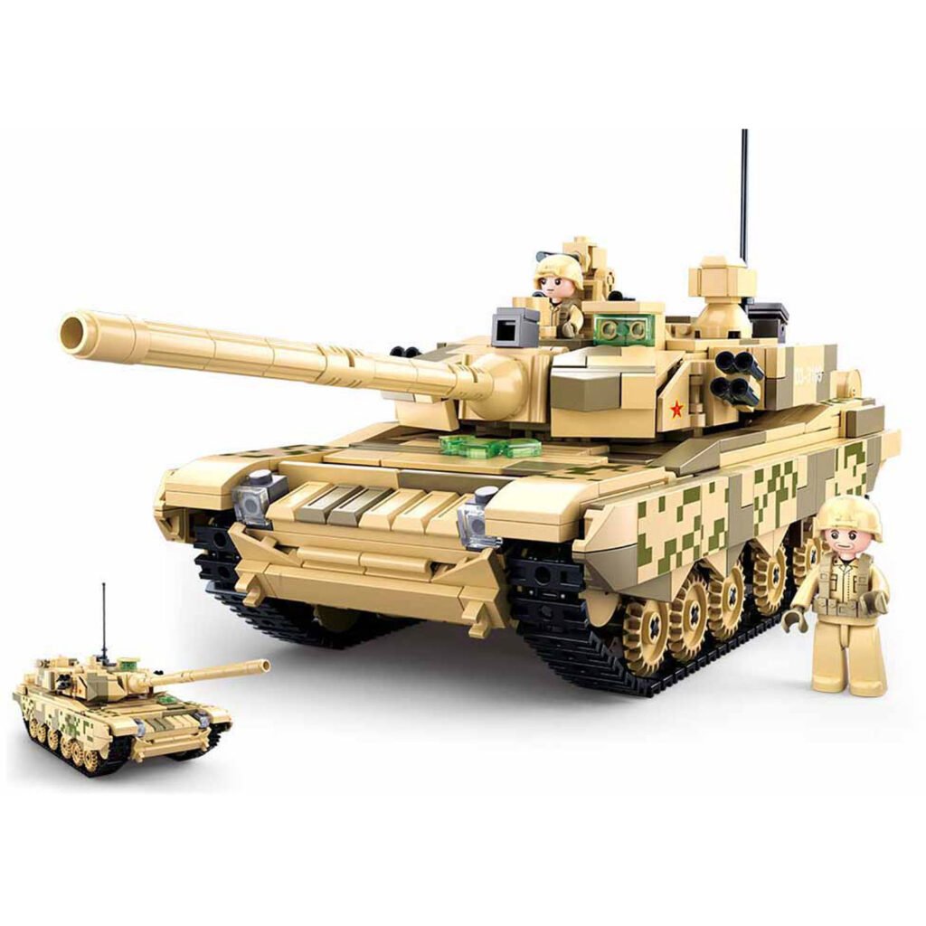 Bouwstenen gevechtstank met minifiguur en realistische details Sluban Battle Tank