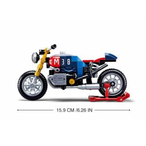 Sluban M38 café racer bouwset met afmetingen 15,9 cm