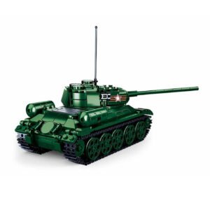 Sluban ModelBricks T34-85 tank bouwset met groen militair voertuig