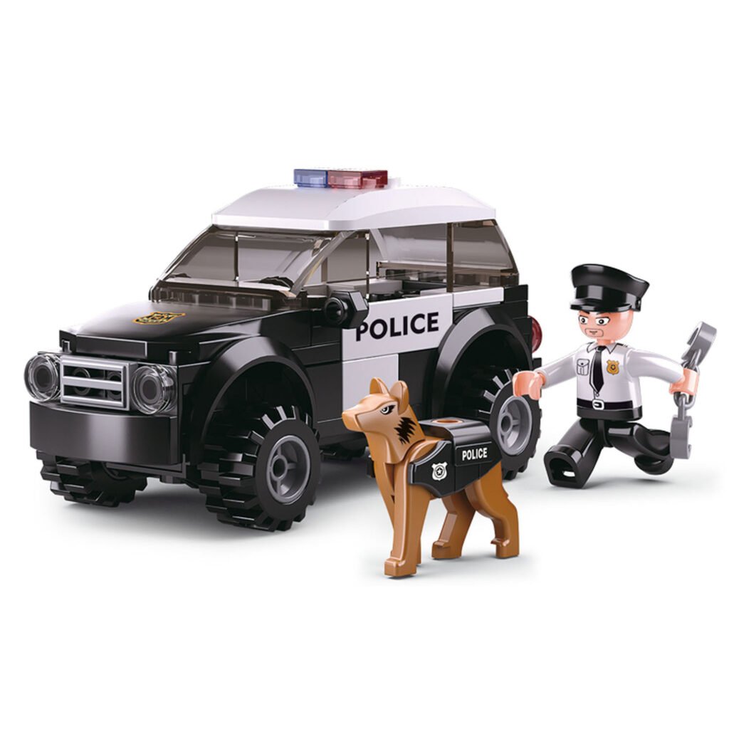 Sluban politieauto bouwset met politieagent en politiehond Sluban Politieauto met Hond
