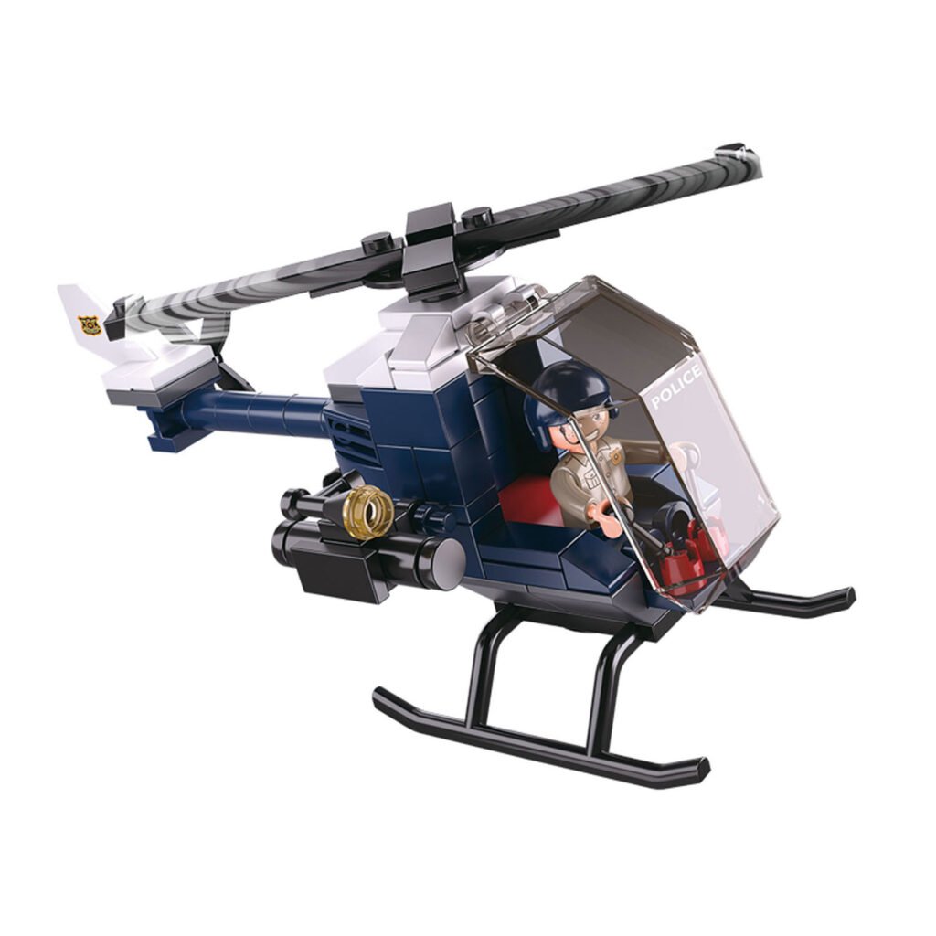 Sluban politiehelikopter bouwset met piloot en transparante cockpit Sluban Politie Helikopter