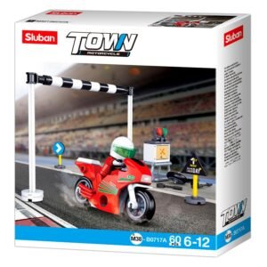 Sluban Town Motorcycle bouwset met rode racemotor en accessoires