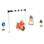 Sluban Town Motorcycle rode motor met coureur en raceaccessoires Sluban - Racemotor