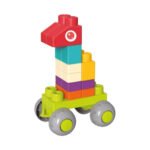 Dinosaurus op wielen gebouwd met zachte bouwblokken Little Stars Soft Bouwstenen
