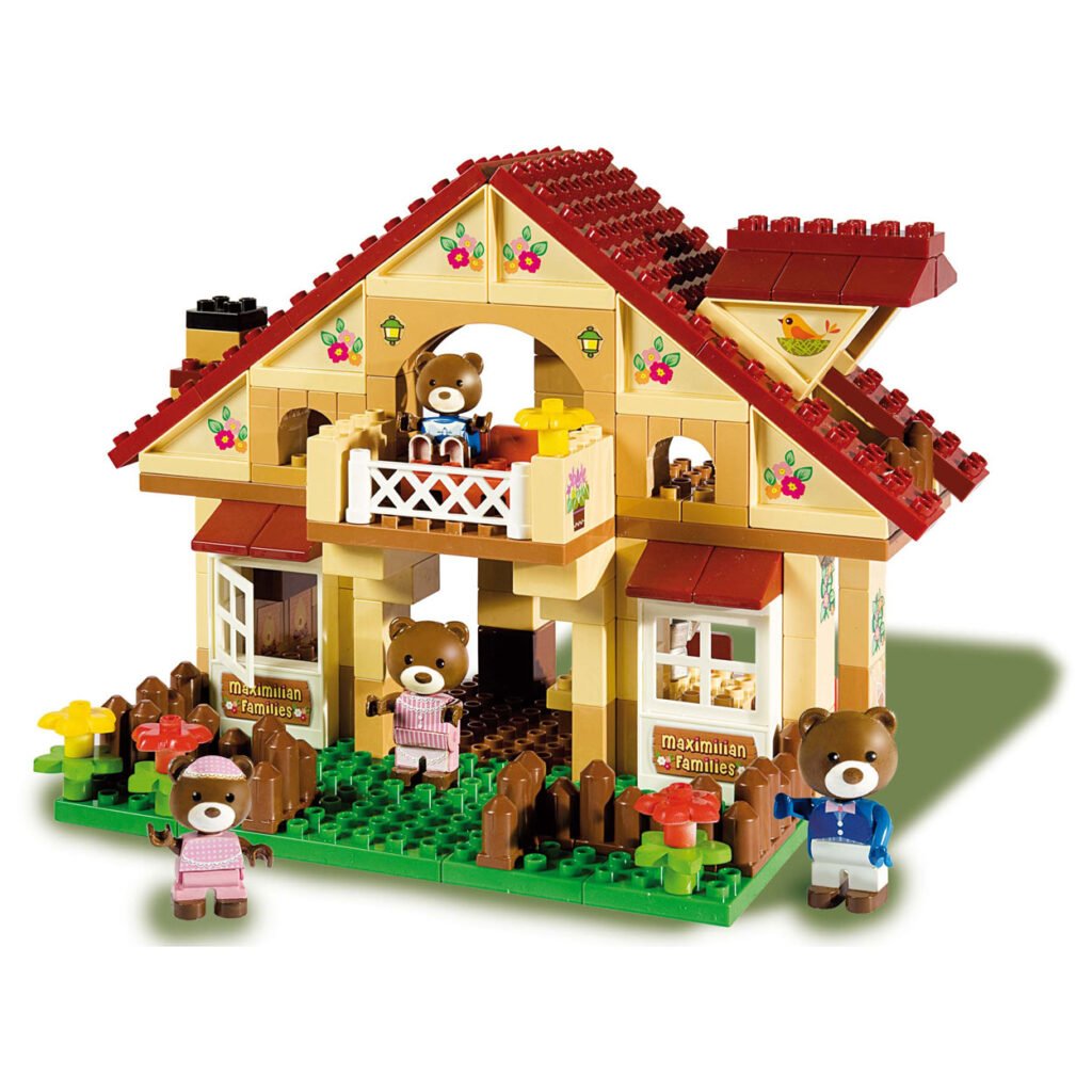 Unico Plus Maximilian Families berenhuis bouwset met berenfamilie en balkon Maximilian Families Unico Huis