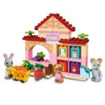 Unico Plus winkel speelset met dierenfiguren en kleurrijke bouwstenen Unico Maximilian Families Supermarkt