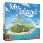 Doos van het bordspel My Island met illustratie van een tropisch eiland 999 Games My Island - Bordspel
