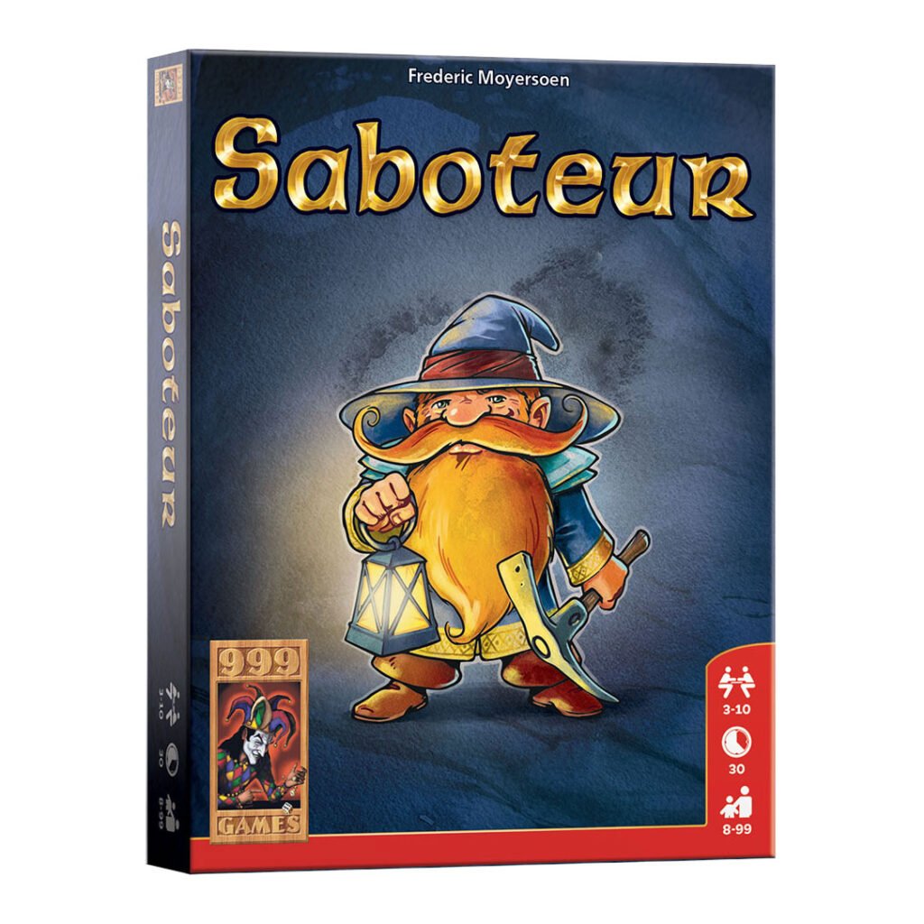 Speldoos van Saboteur, het populaire kaartspel over dwergen en goud zoeken 999 Games Saboteur
