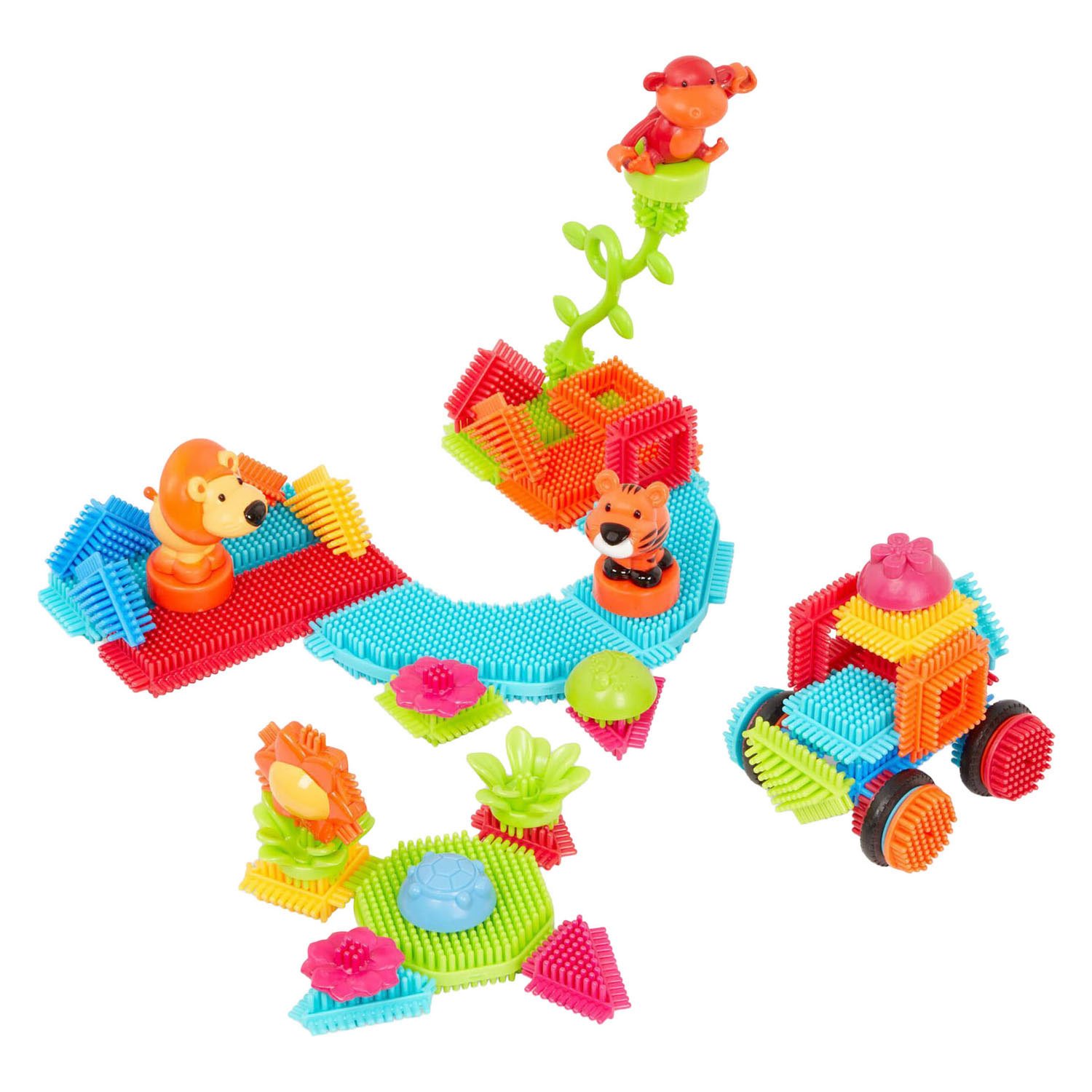 bristle-blocks-jungle-dieren-voertuig Bristle Blocks Jungle creaties met dieren en voertuig