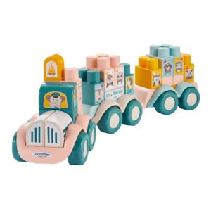 Ecoiffier bb Abrick Dierentrein met Bouwblokken 51dlg.