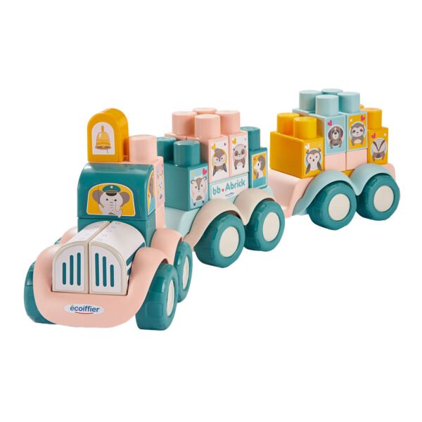 Ecoiffier bb Abrick Dierentrein met Bouwblokken 51dlg.