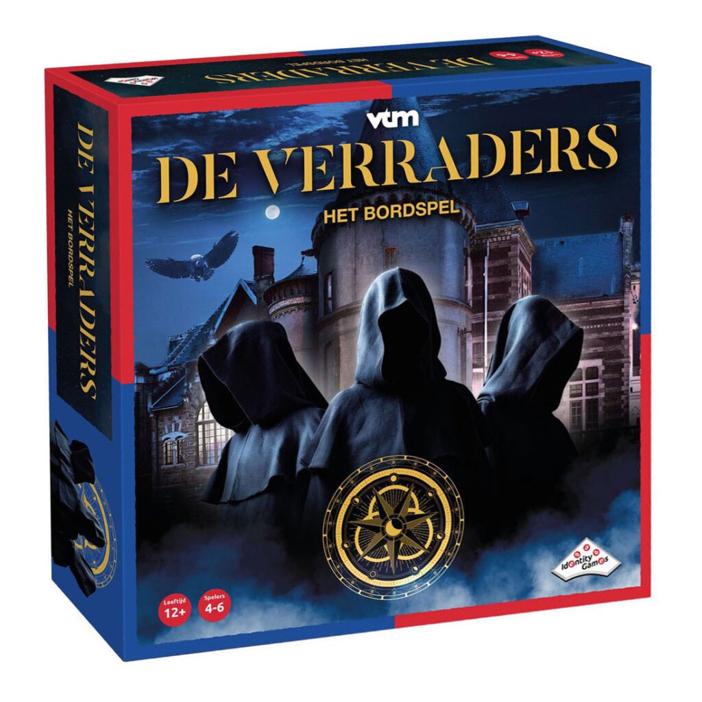 De Verraders bordspel verpakking met mysterieuze vormgeving De Verraders Bordspel Vlaamse Versie