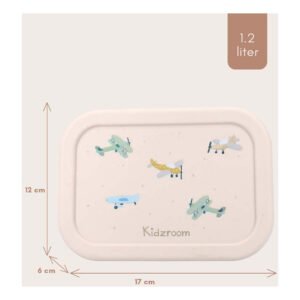 Kidzroom siliconen lunchbox met vliegtuigen 1,2 liter