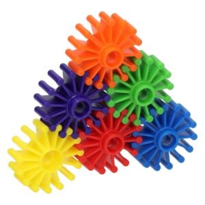 Koppelbare radvormige bouwonderdelen in verschillende kleuren