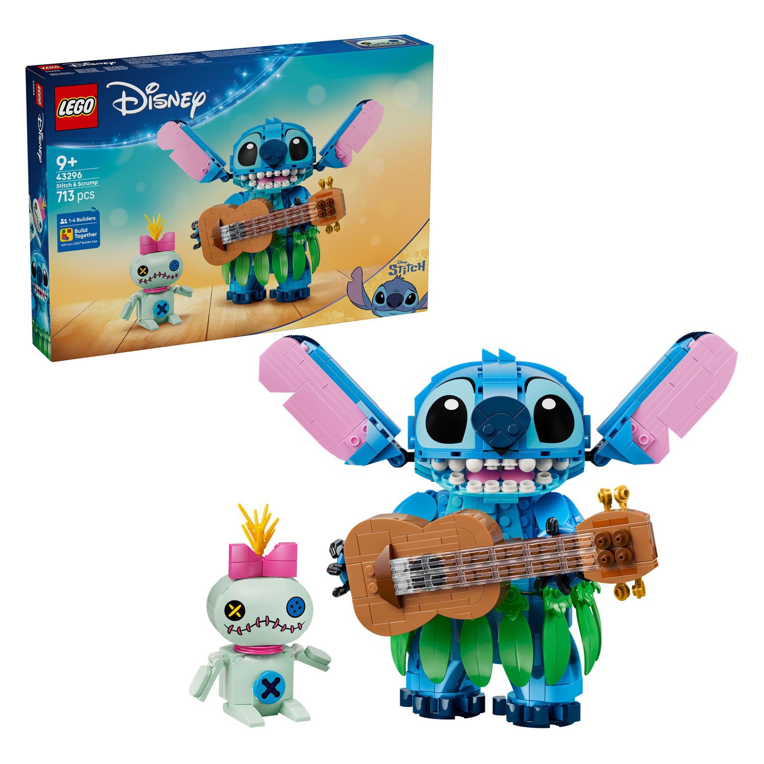 lego-disney-stitch-scrump-bouwset-compleet-doos LEGO Disney 43296 Stitch en Scrump bouwset compleet met Scrump poppetje en gitaar met doos