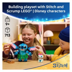 LEGO Disney Stitch en Scrump bouwset met kinderen die samen spelen
