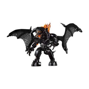 LEGO Balrog figuur met zwarte vleugels en vuurkroon