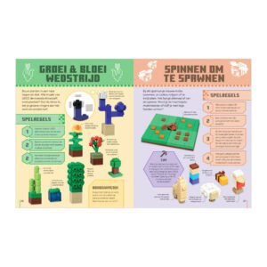 LEGO Minecraft Gamesboek met de spellen Groei & Bloei wedstrijd en Spinnen om te spawnen