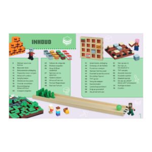 Inhoudsopgave van het LEGO Minecraft Gamesboek met 50 bouw- en spelideeën