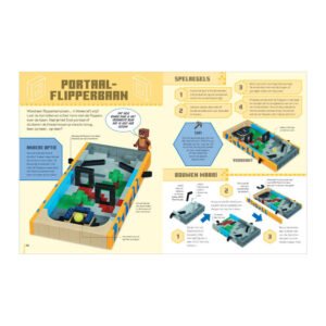 LEGO Minecraft Gamesboek met bouwinstructies voor een Portaal-flipperbaan