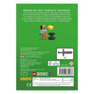 LEGO Minecraft Het Avontuur van de Harnasmaker boek achterkant met minifiguur