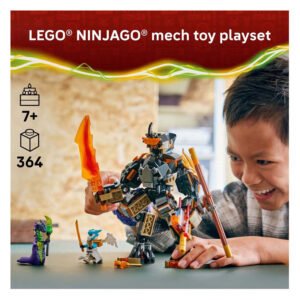 LEGO NINJAGO Cole's Missiemecha bouwset 71854 met kind tijdens het spelen