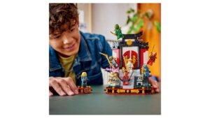 LEGO NINJAGO ninja display met personages opgesteld