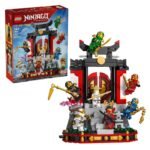 LEGO NINJAGO 71866 15-jarig jubileum: display met ninjapersonages en verpakking