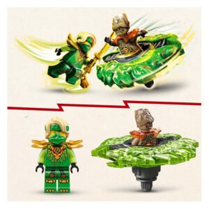 LEGO NINJAGO Lloyd minifiguur en Elementaire Monsterspinner van dichtbij