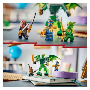 LEGO NINJAGO minifiguren met Lloyds groene drakenmecha