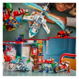 LEGO NINJAGO Ninjavoertuigen Boomhut speelset met helikopter en motoractie