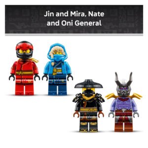 Vier minifiguren uit LEGO NINJAGO 71872 Ultra Drakenstrijd