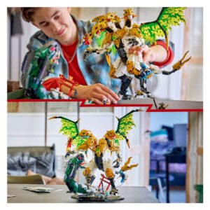 LEGO NINJAGO Ultra Drakenstrijd met vierkoppige draak in actie