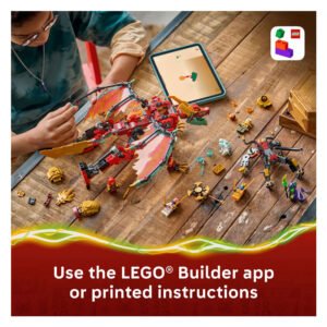 LEGO NINJAGO Wyldfyre's Drakenmecha bouwen met de LEGO Builder app