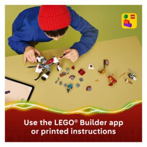 Kind bouwt LEGO NINJAGO Zilvar en Grimtak met Builder app