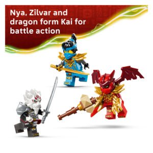 LEGO NINJAGO Nya, Zilvar en drakenvorm Kai minifiguren