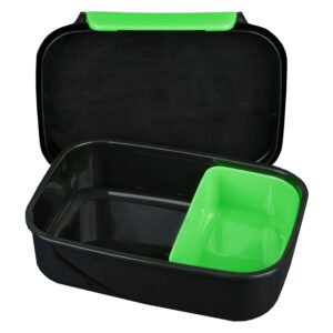 Open dinosaurus lunchbox met uitneembaar groen bakje