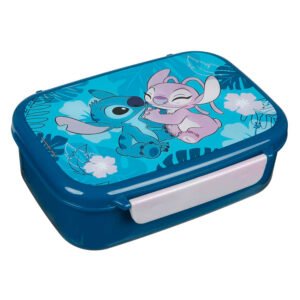 Disney Stitch broodtrommel met Angel in blauw