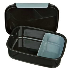 Open zwarte Star Wars lunchbox met uitneembaar vak