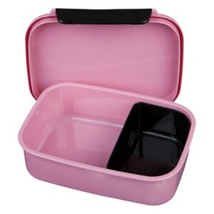 Roze Barbie broodtrommel met zwart vakje