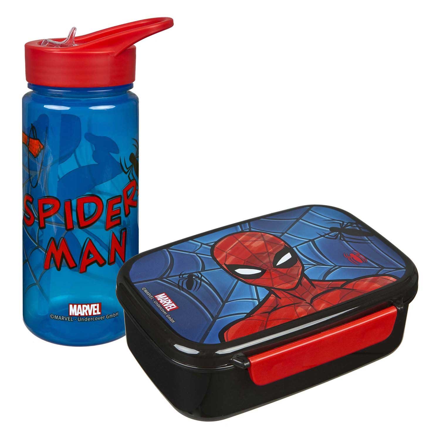 undercover-spider-man-broodtrommel-drinkfles-kinderen Spider-Man broodtrommel en blauwe drinkfles voor kinderen Broodtrommel en Drinkfles Spiderman