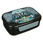 Zwarte Star Wars lunchbox met Grogu en Mandalorian Lunchbox - Baby Yoda